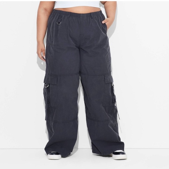 Wild Fable Charcoal Wide-Leg Cargo Pants - Picture 2 of 8